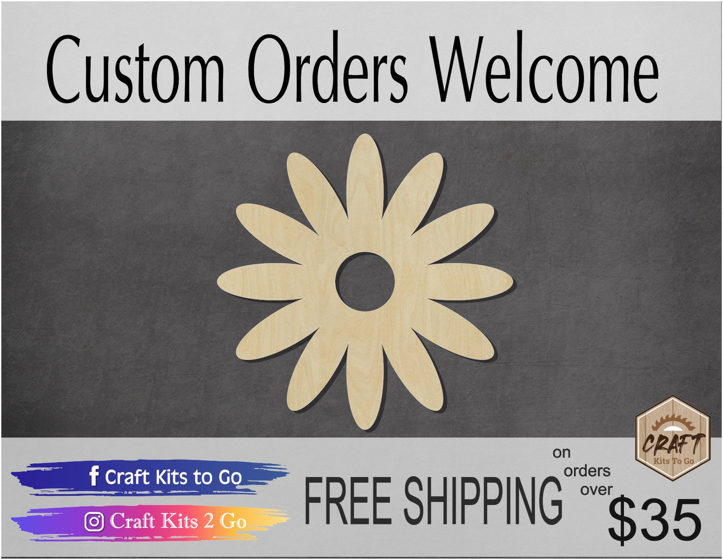 Daisy girl Scout DIY paint kit flower garden color yourself #1361 - Multiple Sizes Available - Unfinished Cutout Shapes