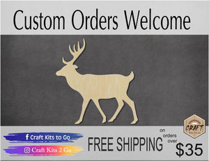Deer Hunting animal cutouts wood blanks DIY paint kits zoo animals #1367 - Multiple Sizes Available - Unfinished Cutout Shapes
