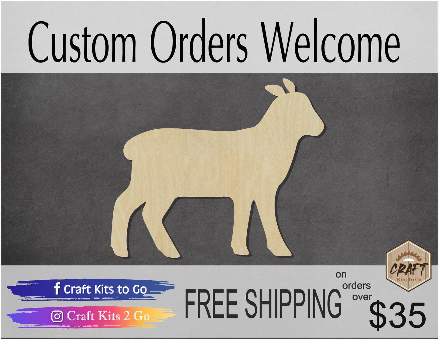 Lamb wood cutout wood shapes animal shapes farm animals DIY paint kit #1664 - Multiple Sizes Available - Unfinished Wood Cutout Shapes