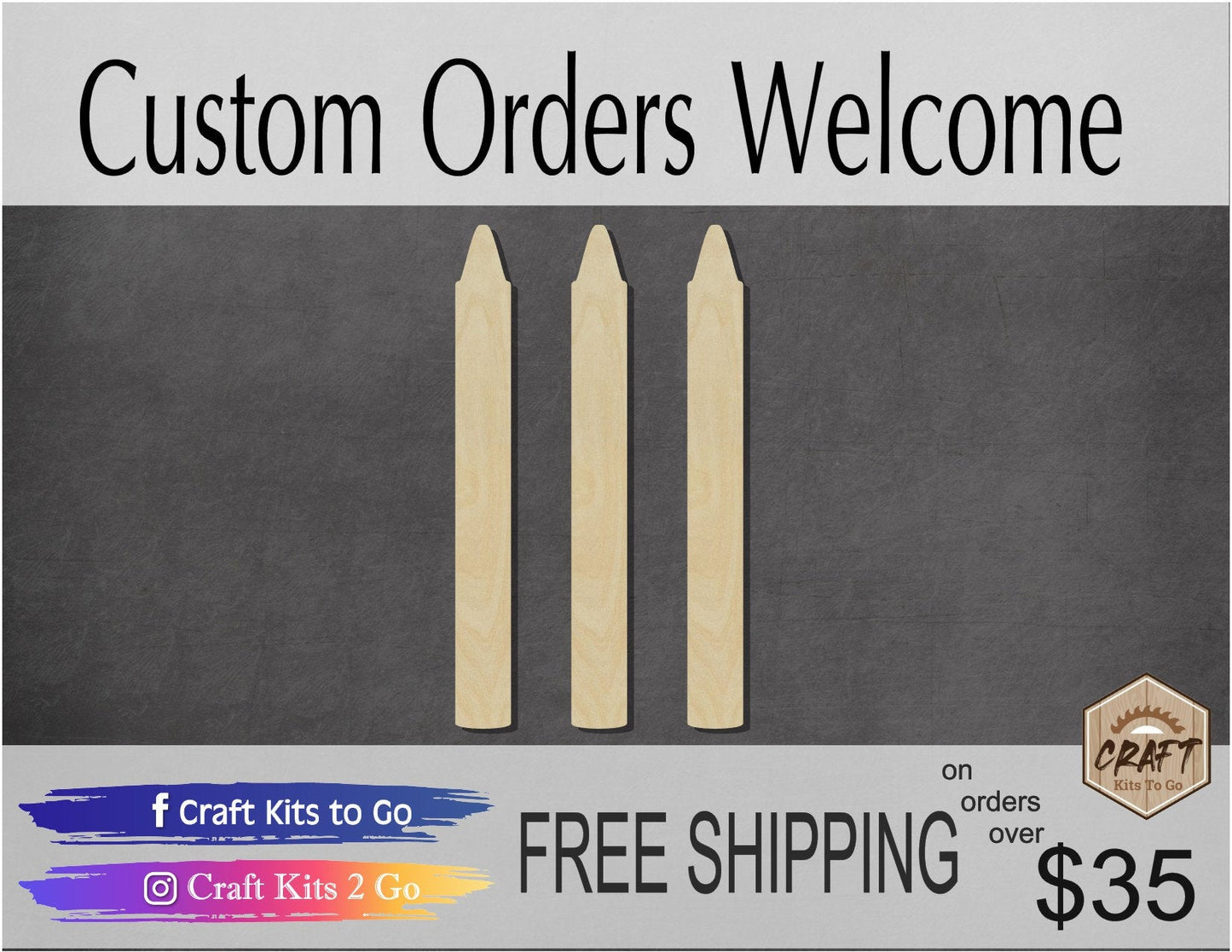 Crayons wood cutouts wood shapes School days Color DIY paint kit #1672 - Multiple Sizes Available - Unfinished Wood Cutout Shapes
