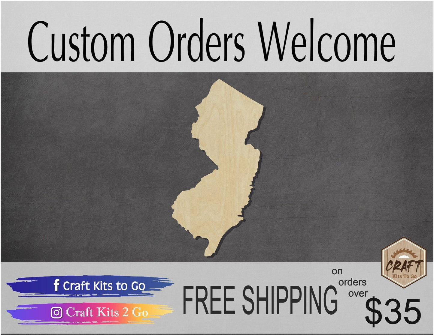 New Jersey State wood shape wood cutouts State cutouts State shapes DIY #1779 - Multiple Sizes Available - Unfinished Wood Cutout Shapes