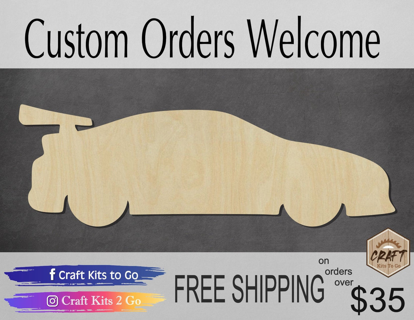 Race Car wood shape wood cutouts Cars Transportation DIY paint kit #1905 - Multiple Sizes Available - Unfinished Wood Cutout Shapes
