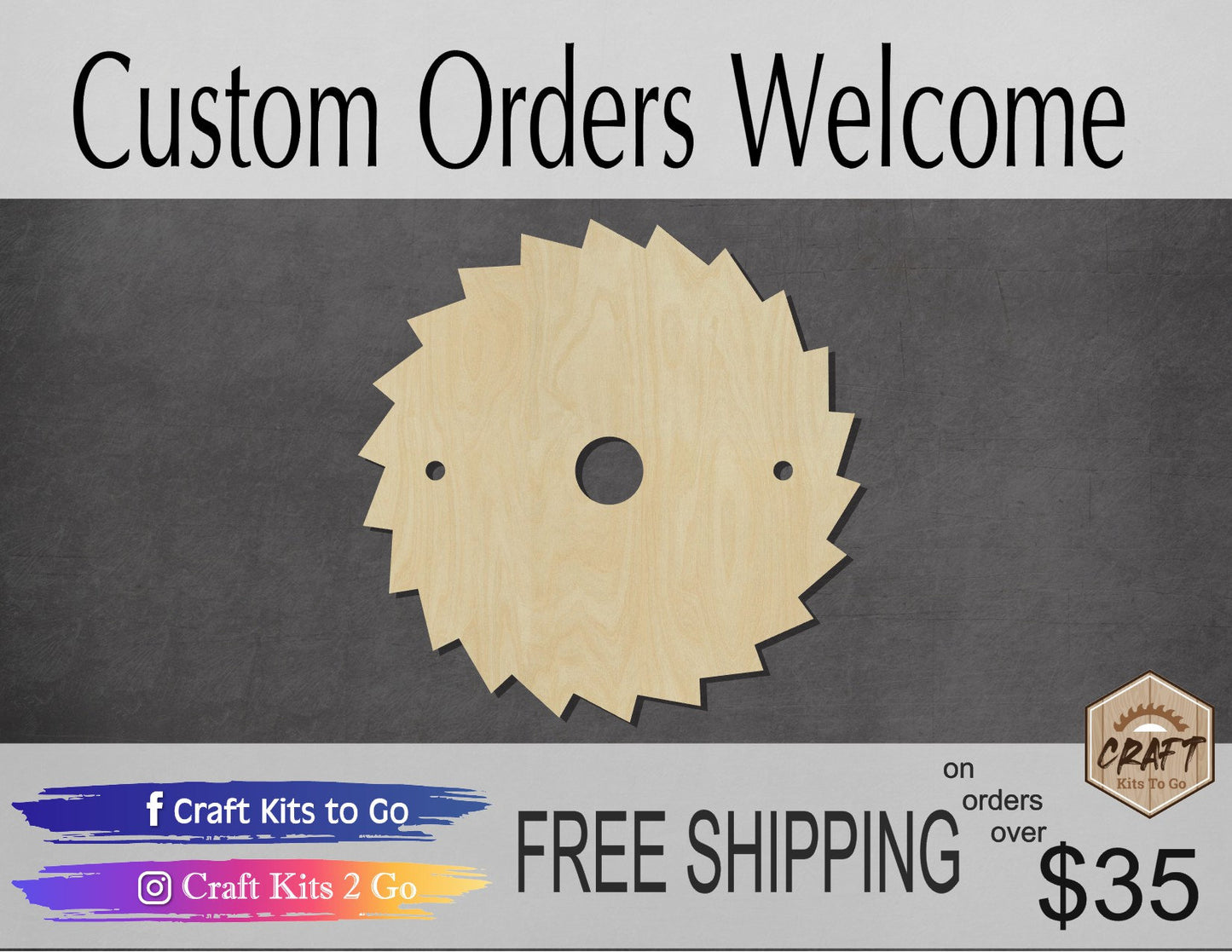 Saw Blade wood shape wood cutouts Father's Day Craft DIY paint kit #1961 - Multiple Sizes Available - Unfinished Wood Cutout Shapes