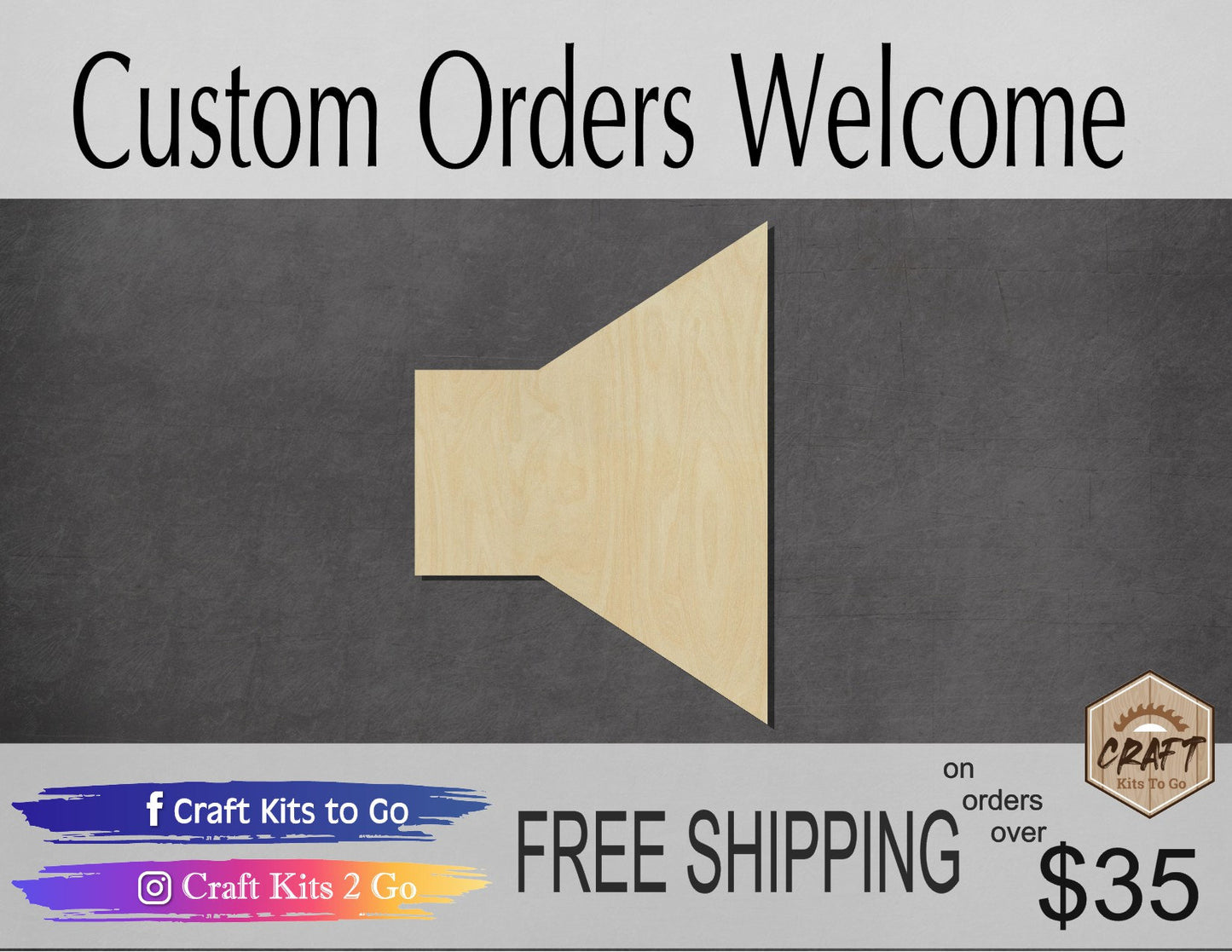 Speaker wood shape wood cutouts DIY Paint kit #2038 - Multiple Sizes Available - Unfinished Wood Cutout Shapes