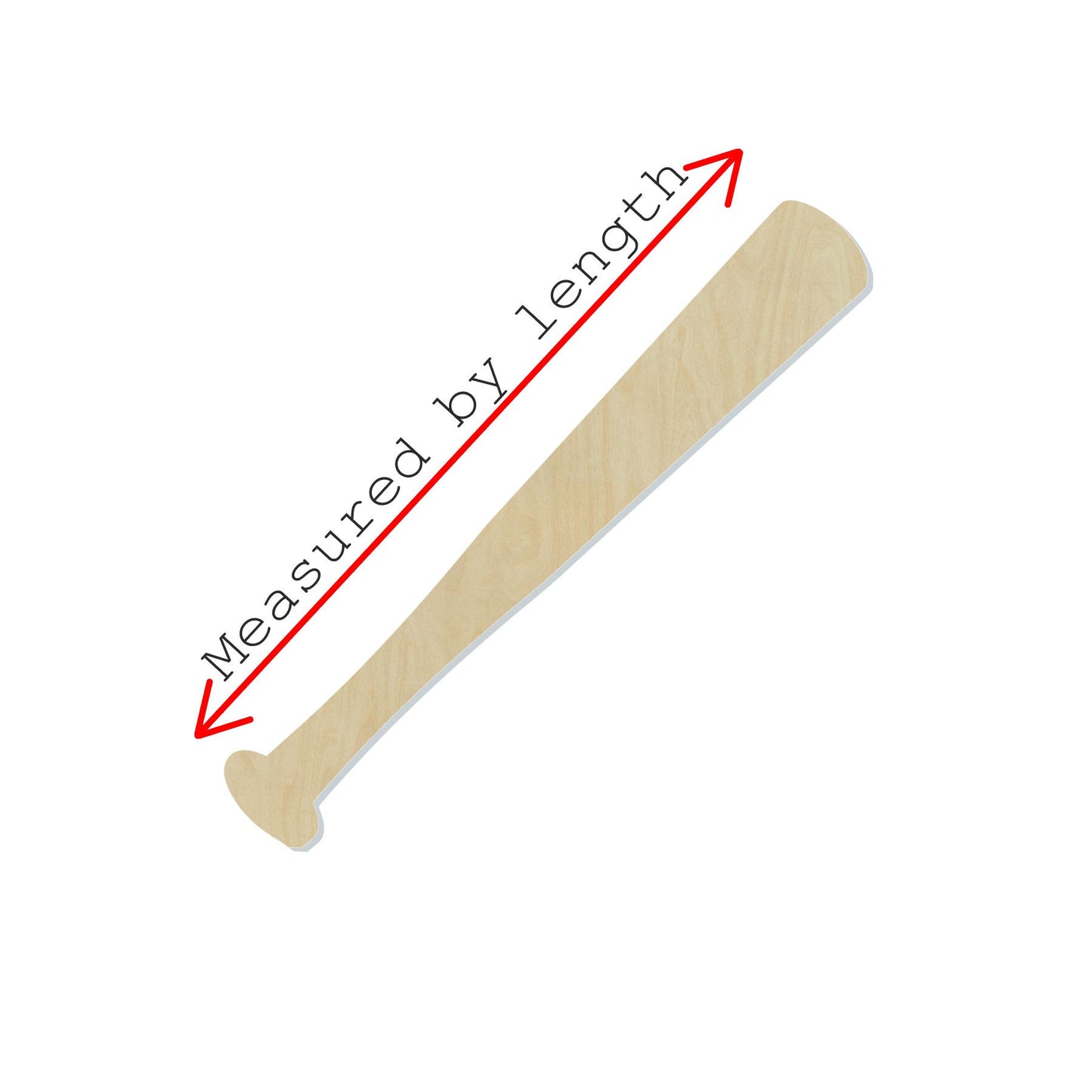 Baseball Bat Wood Cutout #1038 - Multiple Sizes Available - Unfinished Wood Cutout Shapes