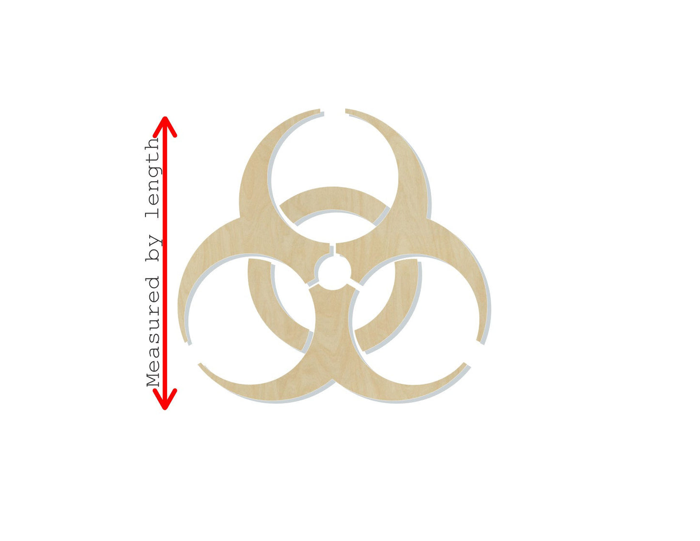 Bio hazard Symbol Wood Cutouts #1187 - Multiple Sizes Available - Unfinished Cutout Shapes