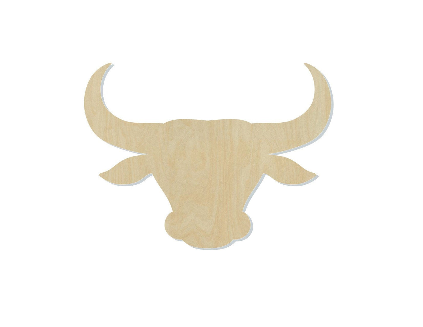 Bull Head blank wood cutouts animal cutouts grab the bull by the horn #1236 - Multiple Sizes Available - Unfinished Wood Cutout Shapes