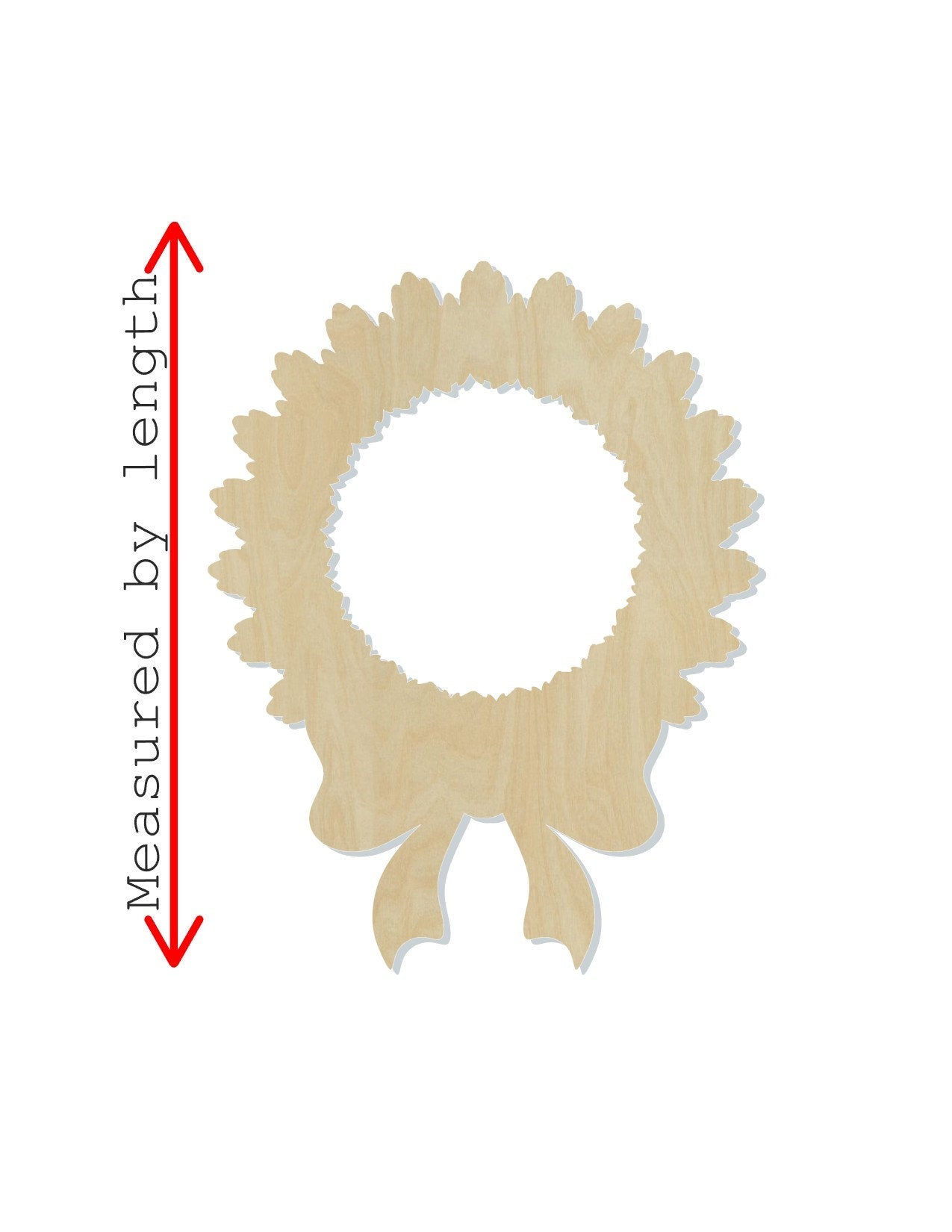 Christmas Wreath blank wood cutouts Christmas time Christmas craft Paint kit #1315 - Multiple Sizes Available - Unfinished Cutout Shapes