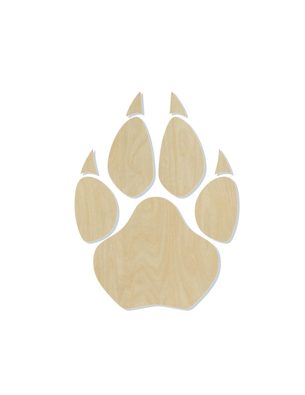 Cougar Paw blank wood cutouts animal cutouts animal blanks zoo animals DIY #1328 - Multiple Sizes Available - Unfinished Cutout Shapes