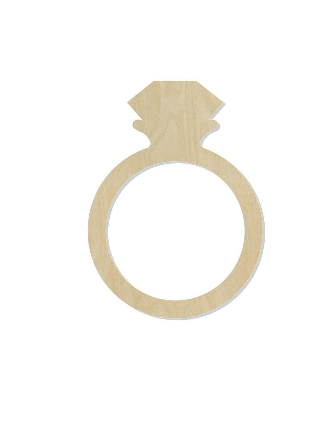 Diamond Ring Wedding shape wood cutouts blank Bride DIy paint kit #1373 - Multiple Sizes Available - Unfinished Cutout Shapes