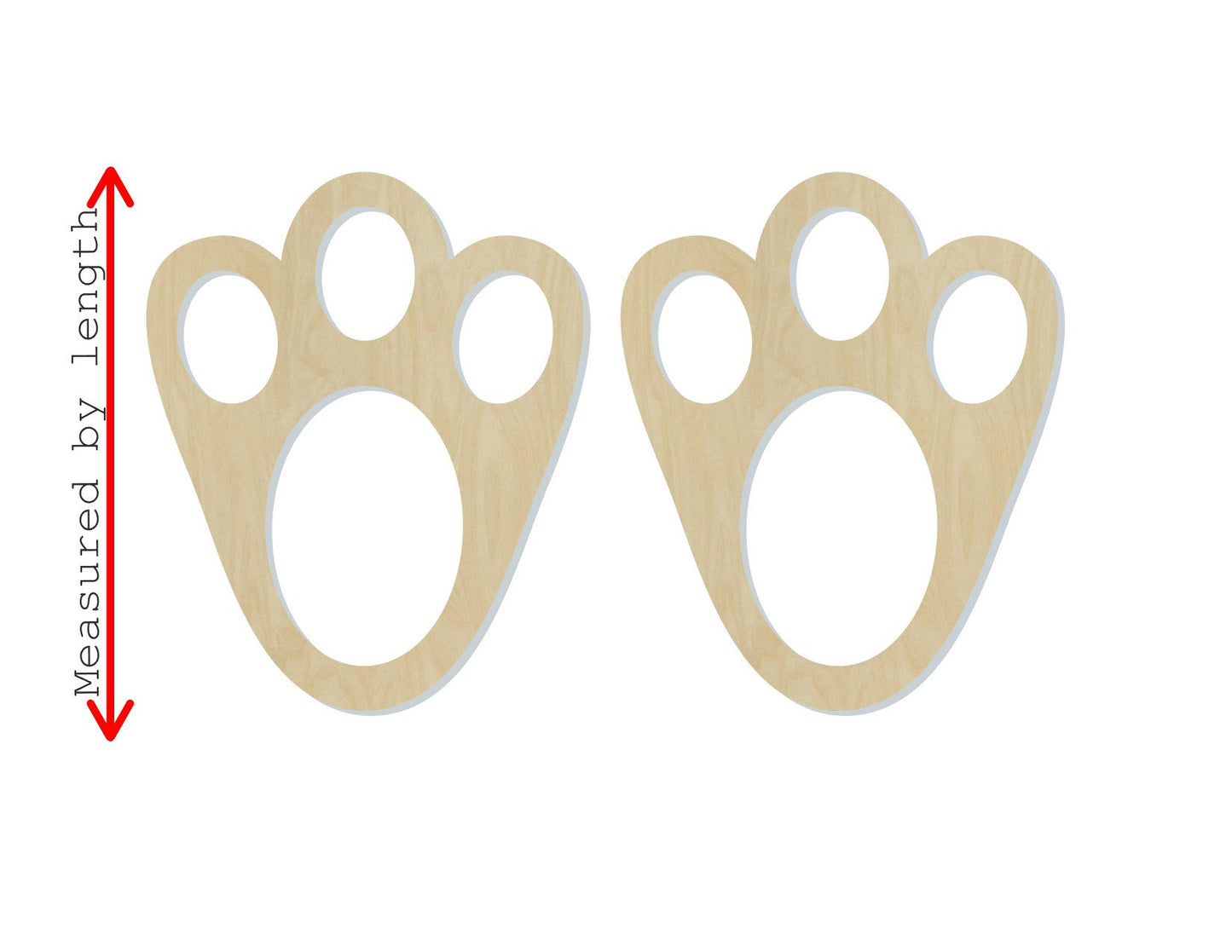Easter Bunny Footprints Stencil wood blank cutouts DIY Paint kits Holiday Craft #1425 - Multiple Sizes Available - Unfinished Cutout Shapes