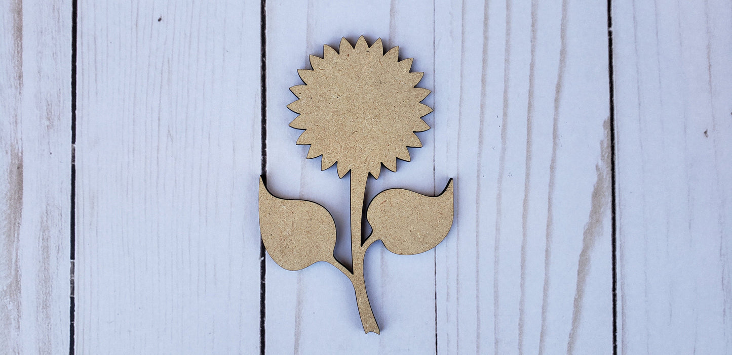 Sunflower wood shape wood cutouts Flowers Garden yard DIY paint kit #2070 - Multiple Sizes Available - Unfinished Wood Cutout Shapes