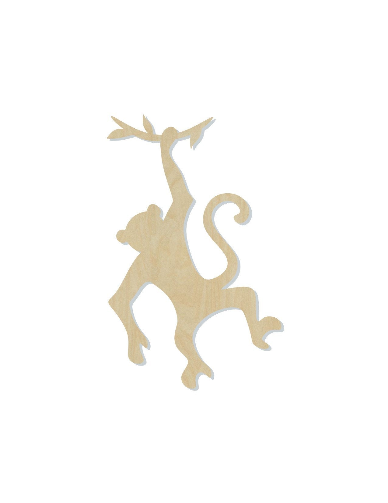 Hanging Monkey wood cutouts animal cutouts Zoo animals DIY paint kit #1583 - Multiple Sizes Available - Unfinished Cutout Shapes