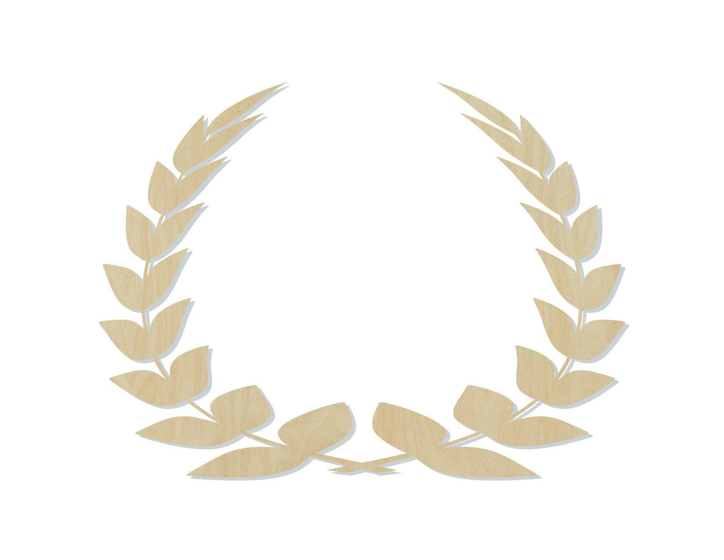Laurel Leaf Crown wood cutouts wood shapes floral flowers Plants DIY #1679 - Multiple Sizes Available - Unfinished Wood Cutout Shapes