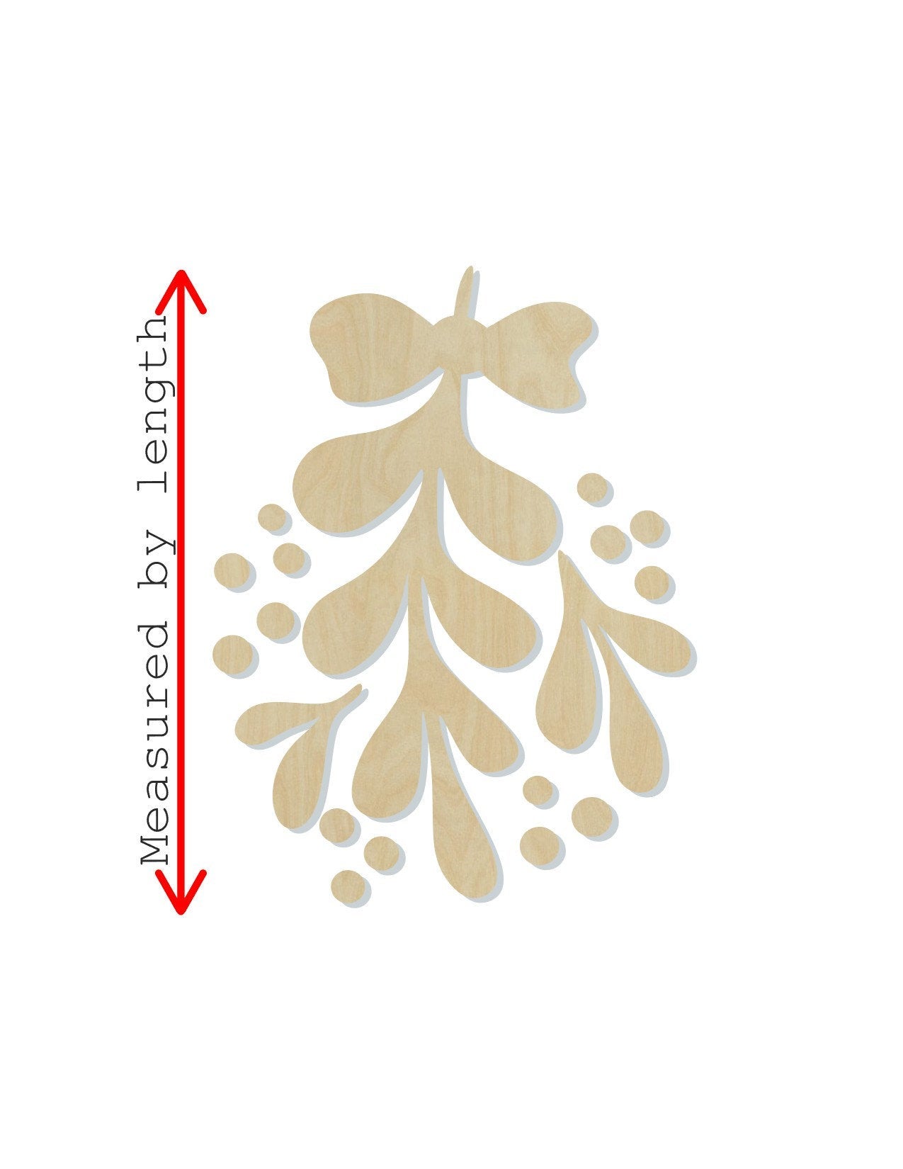 Mistletoe wood shape wood cutouts Christmas Craft Christmas time DIY Paint #1748 - Multiple Sizes Available - Unfinished Wood Cutout Shapes
