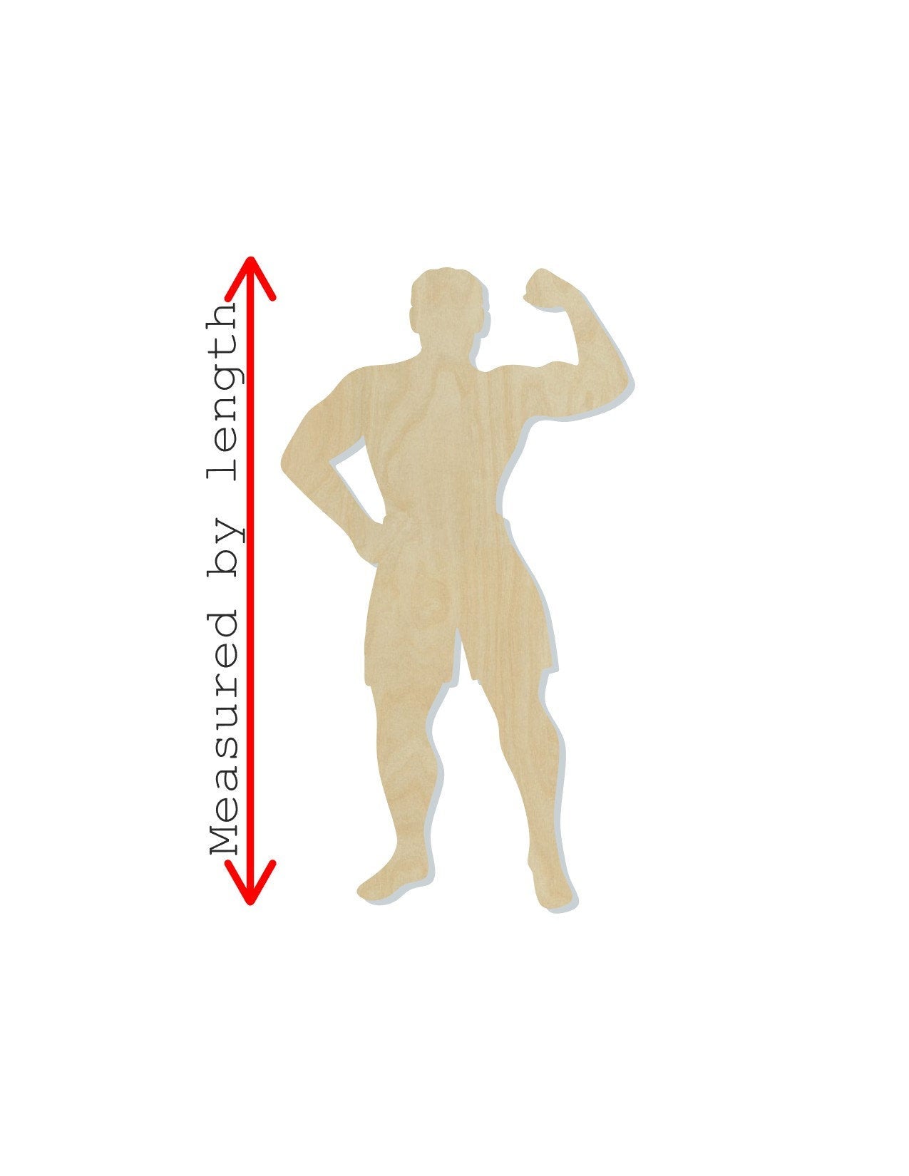 Muscle Man wood shape wood cutouts work out DIY Paint kit #1769 - Multiple Sizes Available - Unfinished Wood Cutout Shapes