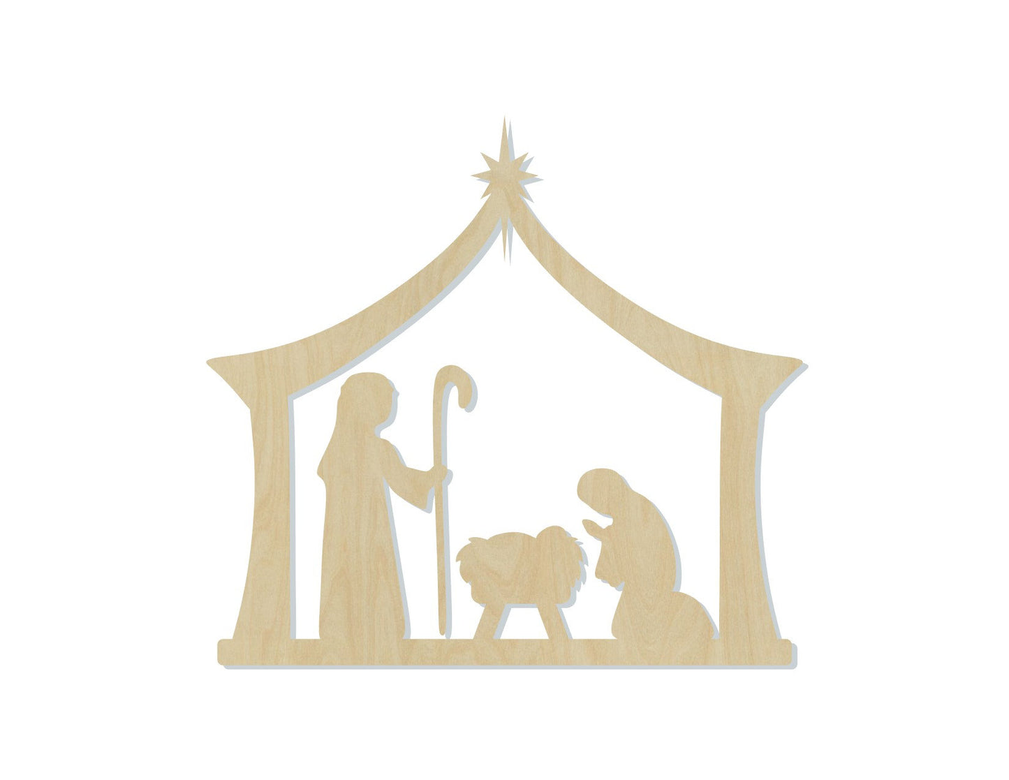 Nativity wood shape wood cutouts Christmas Craft DIY paint kit #1774 - Multiple Sizes Available - Unfinished Wood Cutout Shapes