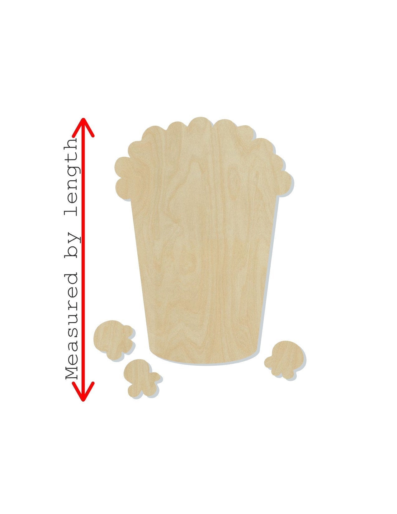 Popcorn wood shape wood cutouts Movies Movie night DIY Paint kit #1876 - Multiple Sizes Available - Unfinished Wood Cutout Shapes