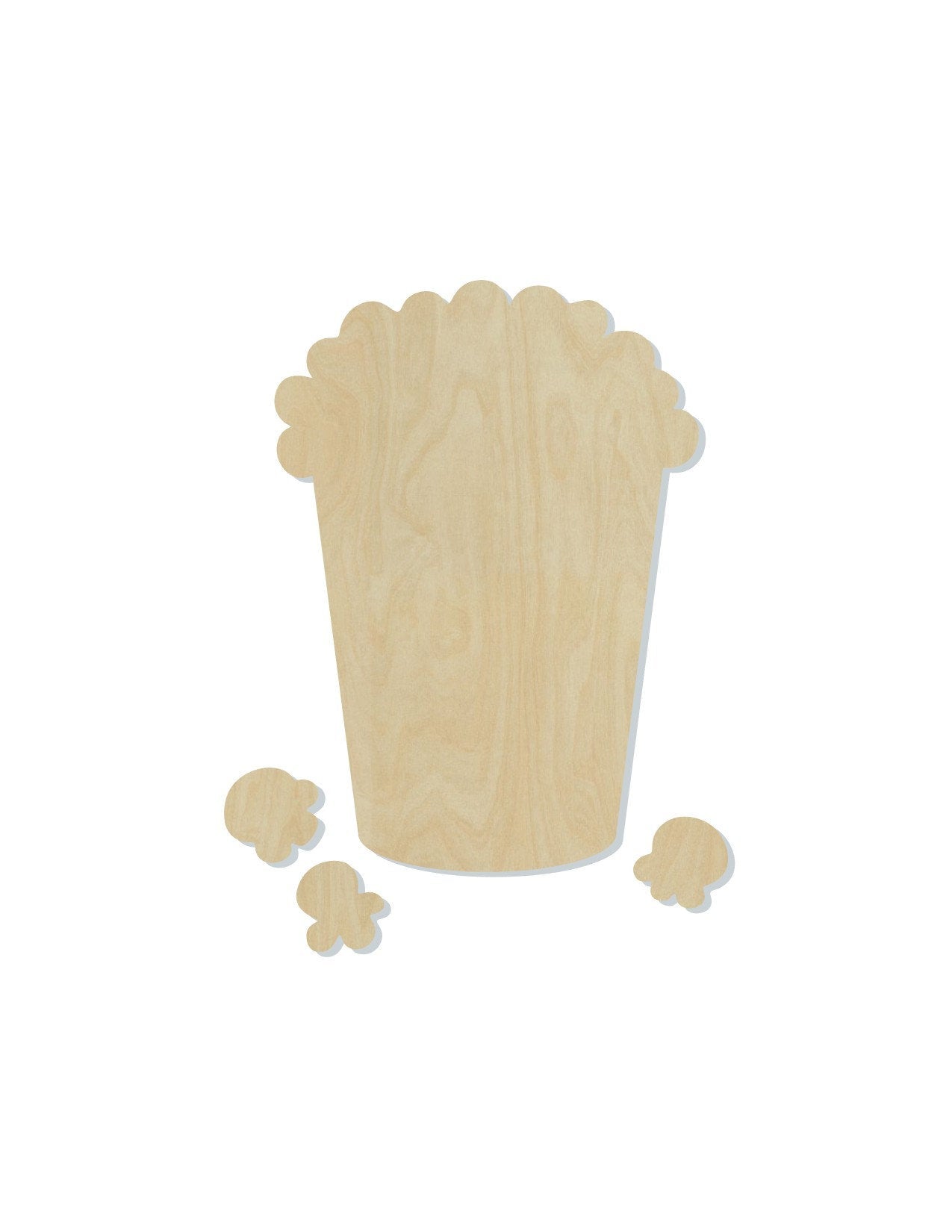 Popcorn wood shape wood cutouts Movies Movie night DIY Paint kit #1876 - Multiple Sizes Available - Unfinished Wood Cutout Shapes