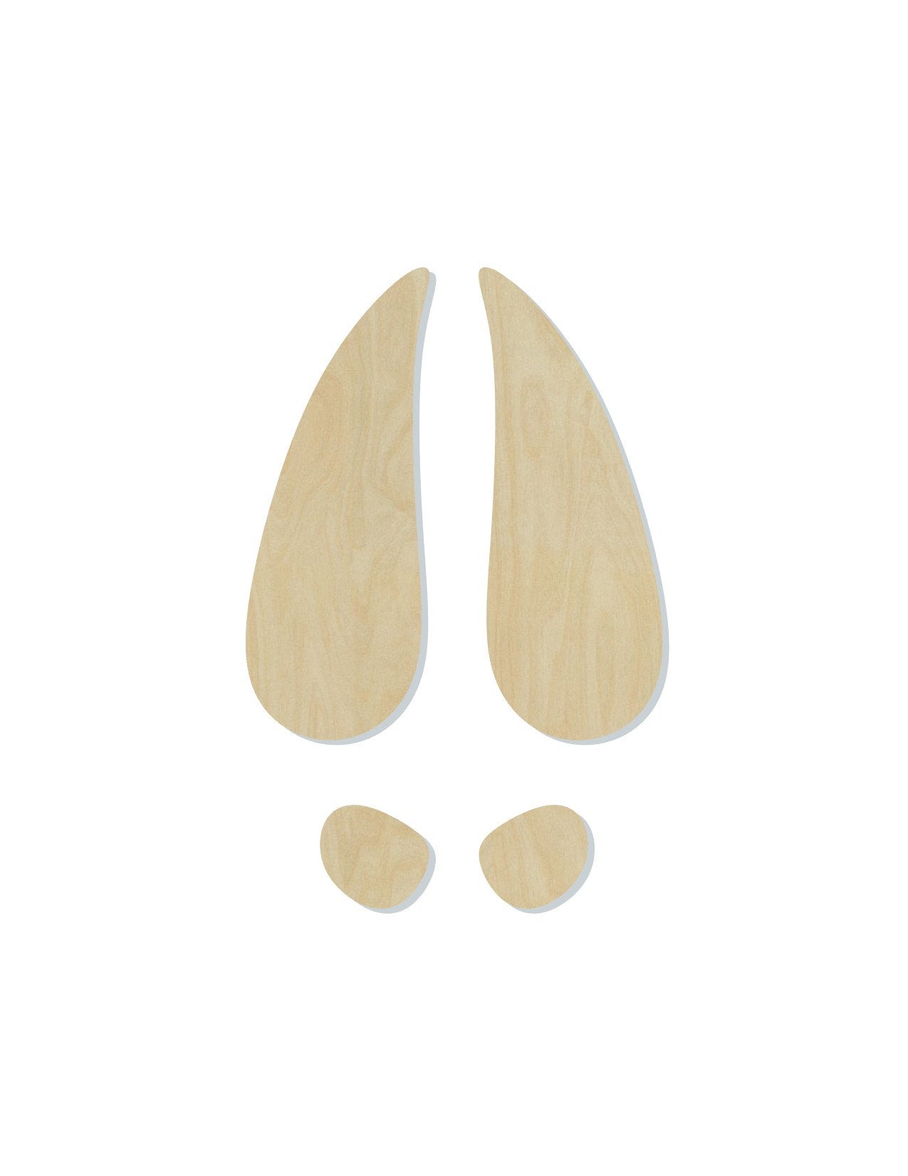 Reindeer Hoof print wood shape wood cutouts DIY Paint kit #1919 - Multiple Sizes Available - Unfinished Wood Cutout Shapes