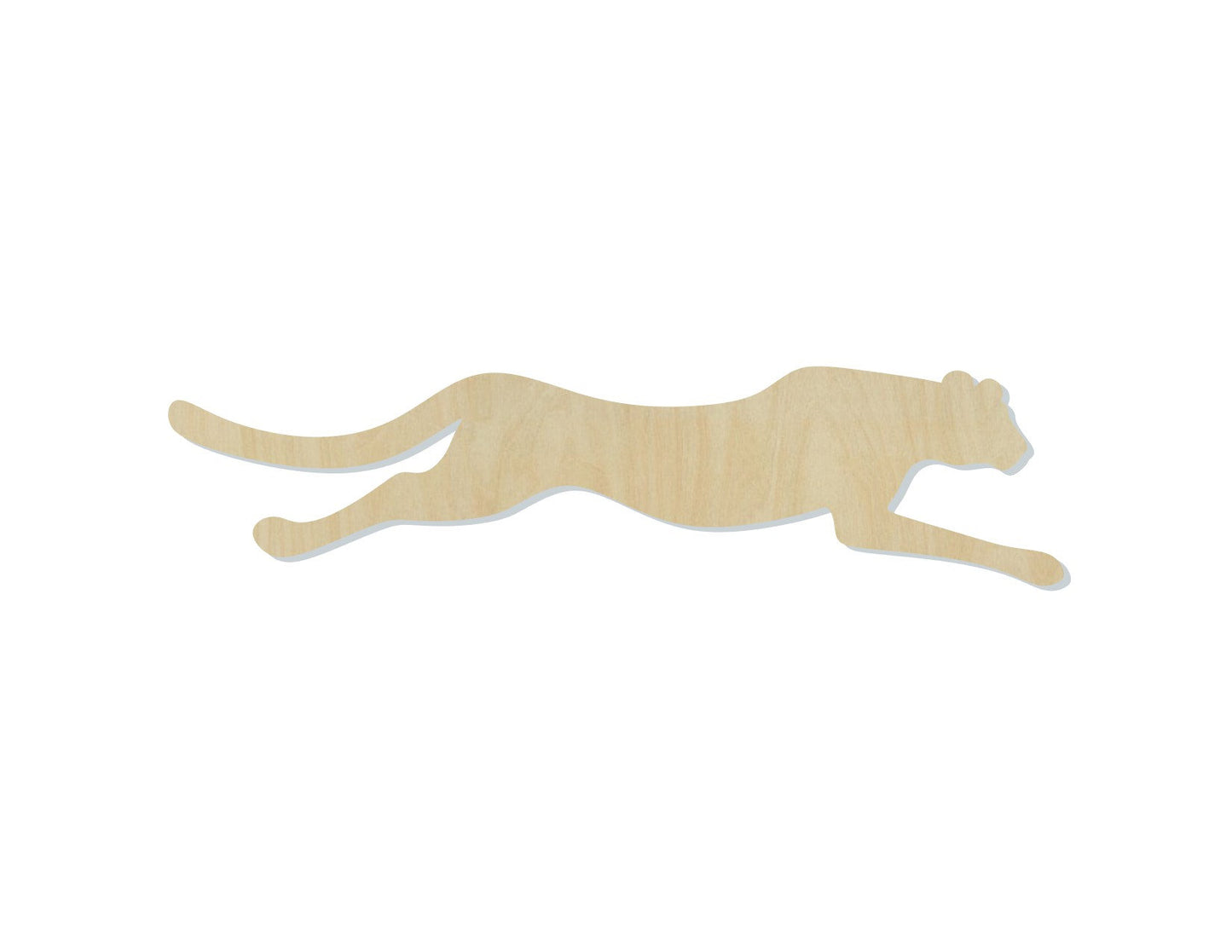 Running Cheetah wood shape wood cutouts animal cutouts Zoo DIY Paint kit #1939 - Multiple Sizes Available - Unfinished Wood Cutout Shapes