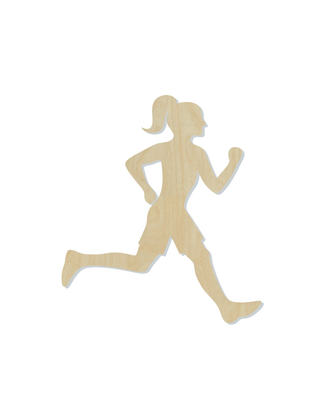 Running Girl wood shape wood cutout Cross Country Jogging DIY Paint kit #1940 - Multiple Sizes Available - Unfinished Wood Cutout Shapes