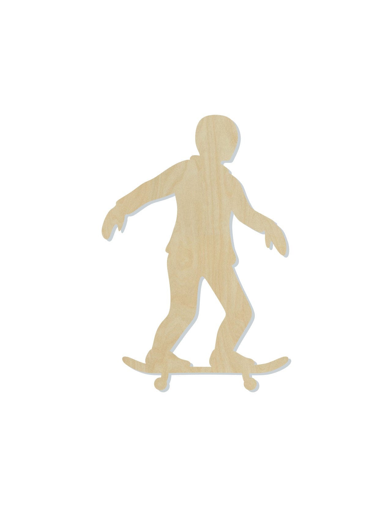 Skater wood shape wood cutouts Skateboard Skateboarder DIY Paint kit #2006 - Multiple Sizes Available - Unfinished Wood Cutout Shapes