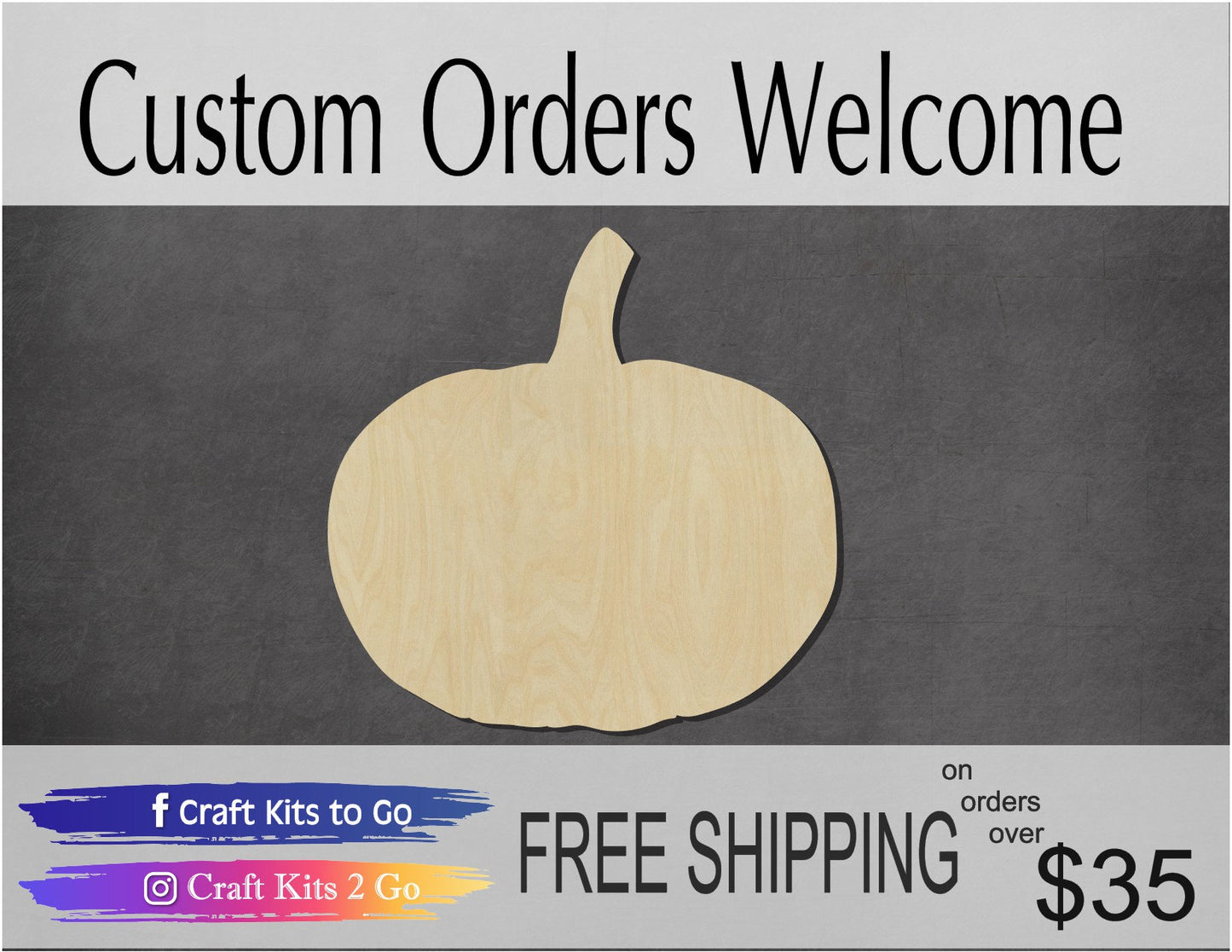 Pumpkin Wood Cutout #1023 - Multiple Sizes Available - Unfinished Wood Cutout Shapes