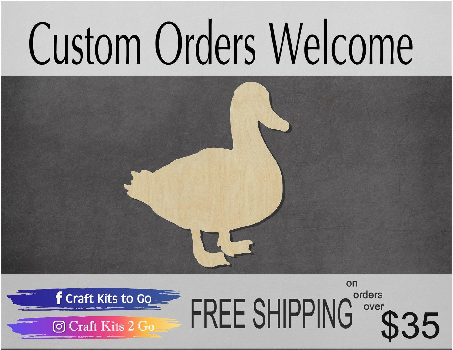 Duck Blank Duck Cutout #1059 - Multiple Sizes Available - Unfinished Wood Cutout Shapes