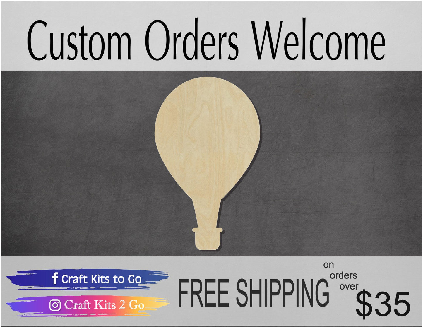 Hot Air Balloon with Basket Blank Hot air balloon cutout #1070 - Multiple Sizes Available - Unfinished Wood Cutout Shapes