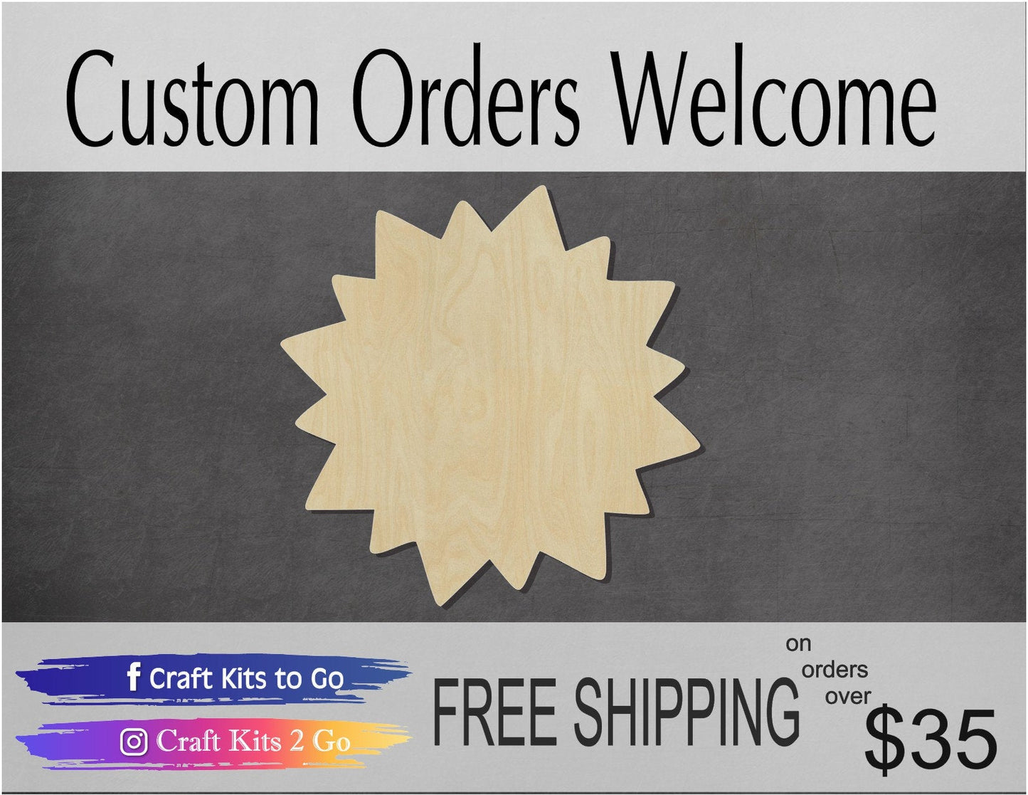 Pow blank pow outline pow cutout #1085 - Multiple Sizes Available - Unfinished Wood Cutout Shapes