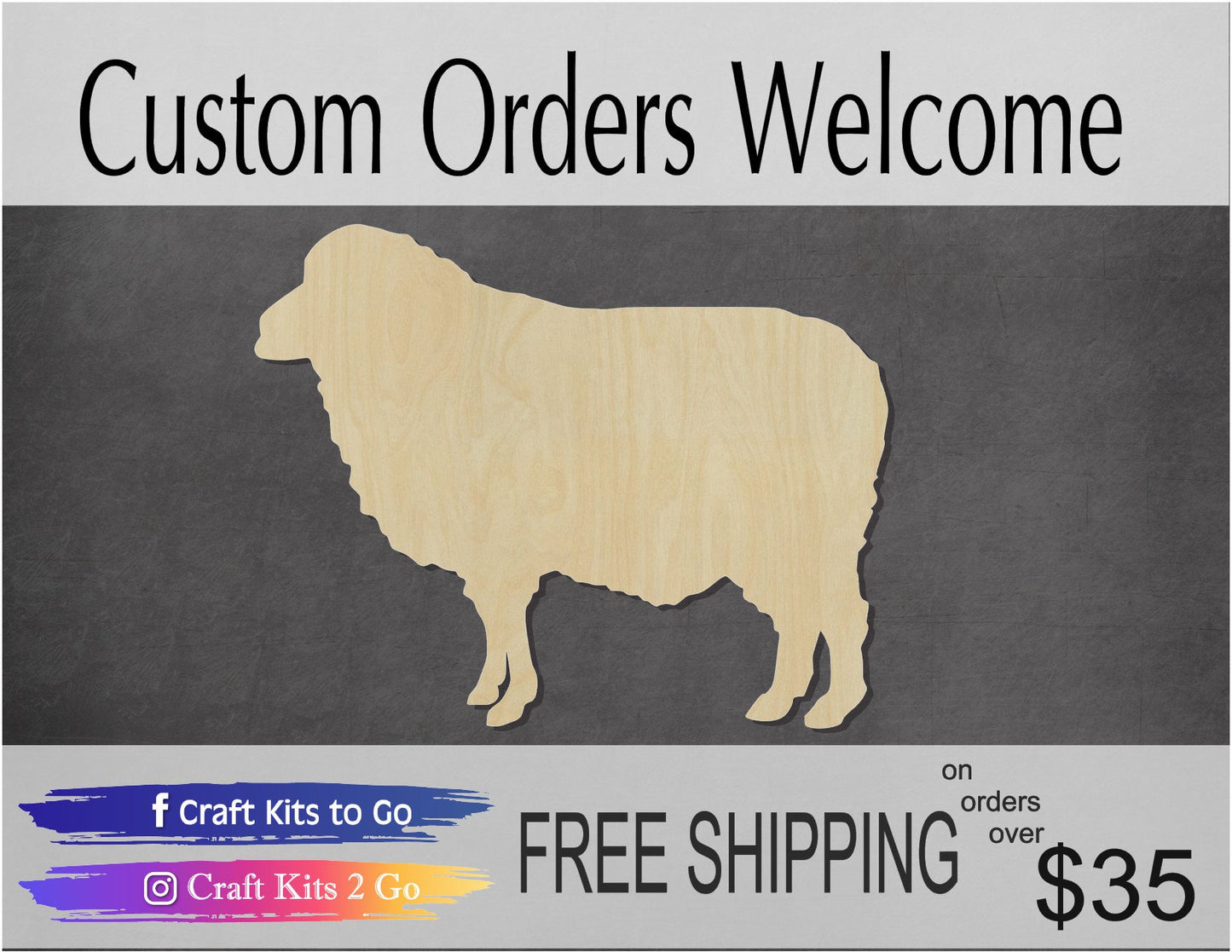 Sheep blank sheep animal farm sheep cutout #1094 - Multiple Sizes Available - Unfinished Wood Cutout Shapes