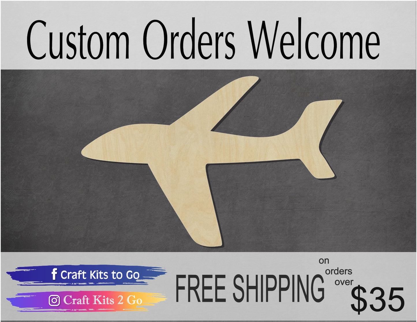 Airplane Blank Sky flying 30,000 feet #1117 - Multiple Sizes Available - Unfinished Wood Cutout Shapes