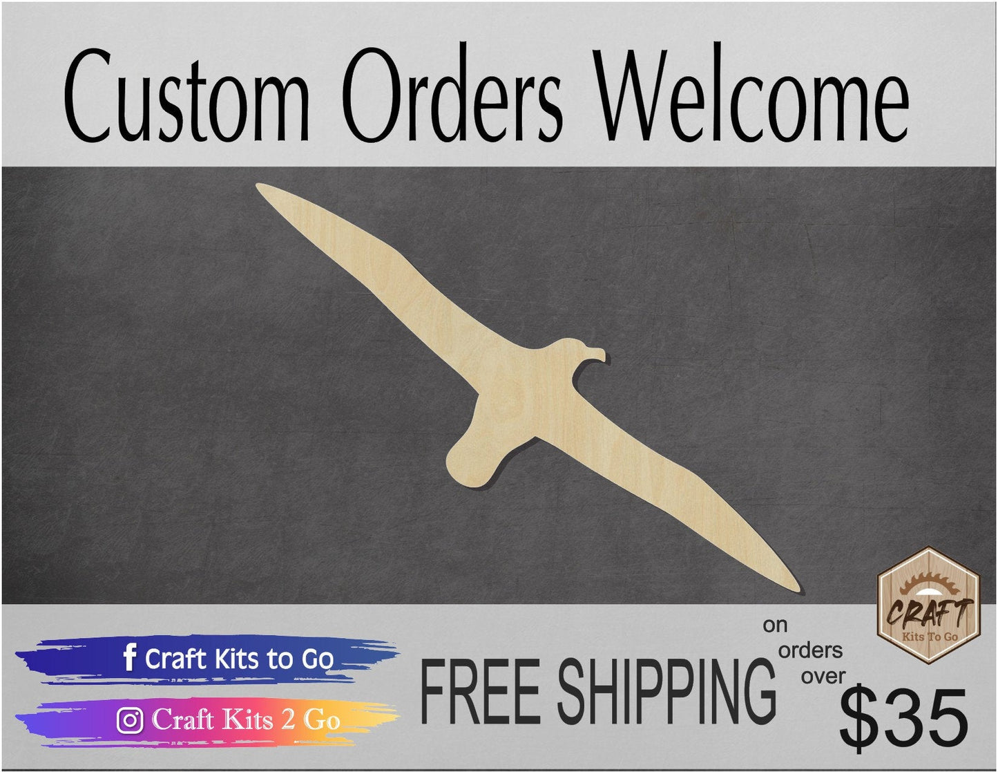 Albatross Bird blank cutout birds animal cutouts animal blanks #1141 - Multiple Sizes Available - Unfinished Wood Cutout Shapes