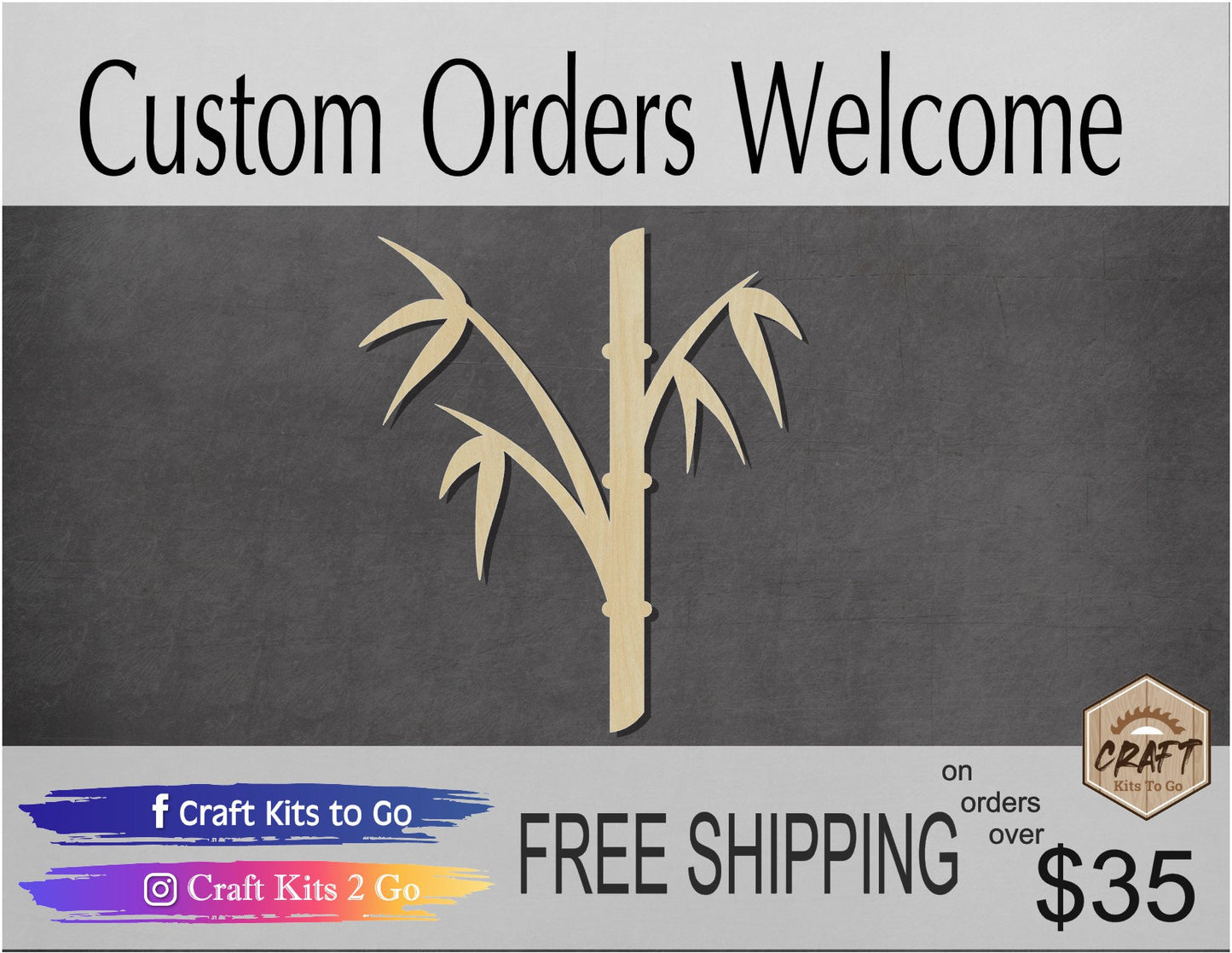 Bamboo Wood blank cutout Zoo #1157 - Multiple Sizes Available - Unfinished Wood Cutout Shapes
