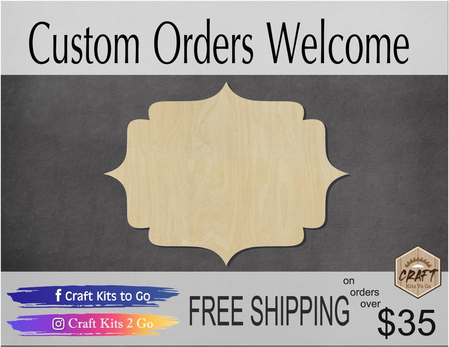 Frame Blank cutouts wood #1217 - Multiple Sizes Available - Unfinished Wood Cutout Shapes