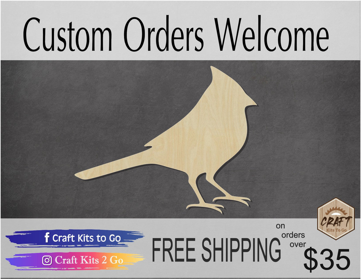 Cardinal Bird wood blank cutouts Birds DIY Paint Summertime #1259 - Multiple Sizes Available - Unfinished Wood Cutout Shapes