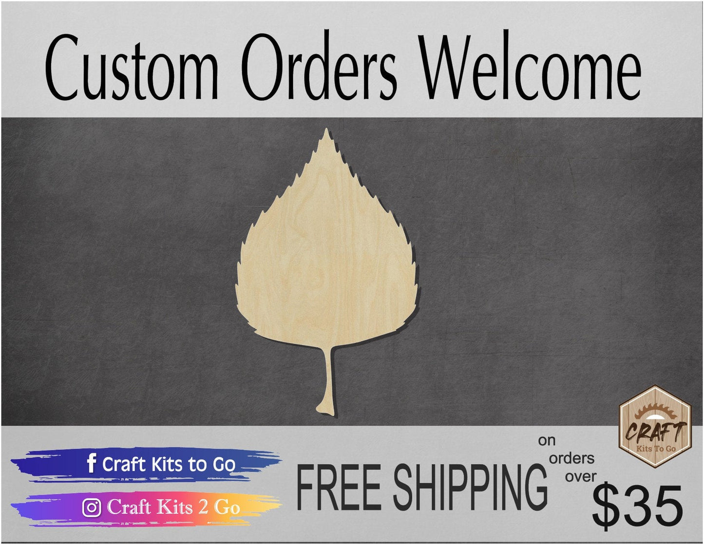 Birch Leaf Wood blank cutouts Fall colors Fall Leaves Fall time winter paint kit #1297 - Multiple Sizes Available - Unfinished Cutout Shapes