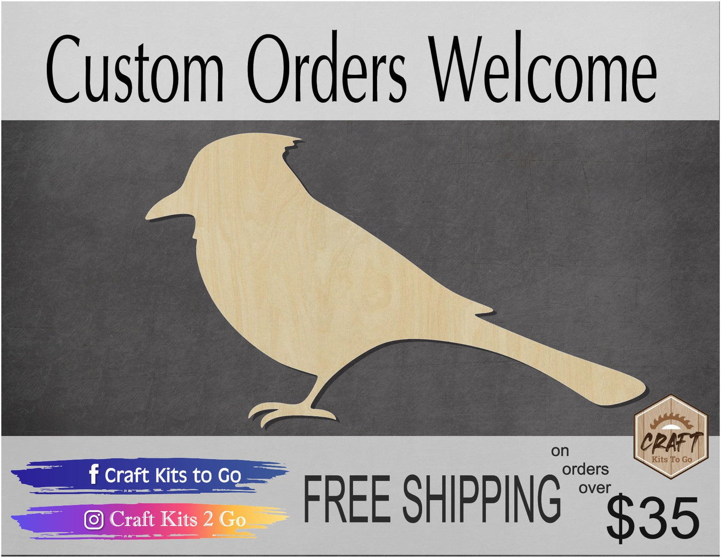 Blue Jay Bird wood blank cutouts DIY Paint Birds Flying Animal cutouts #1300 - Multiple Sizes Available - Unfinished Wood Cutout Shapes