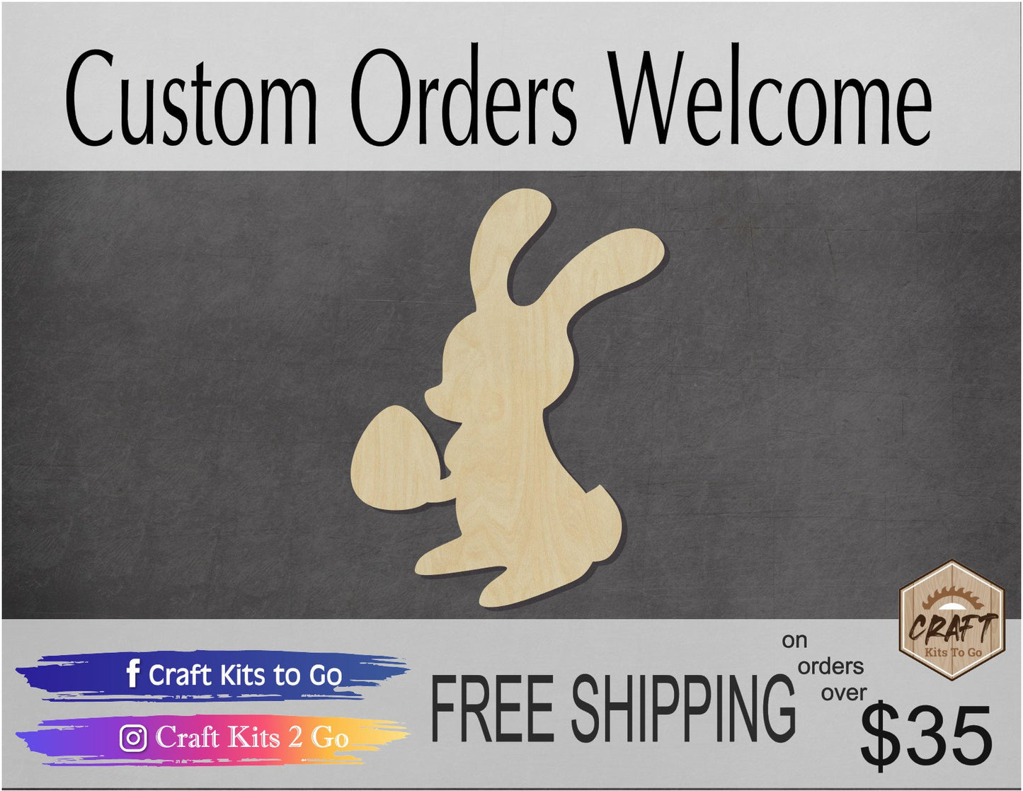 Easter Bunny cutout Easter wood blanks Easter Craft DIY Paint kit Holidays #1424 - Multiple Sizes Available - Unfinished Cutout Shapes
