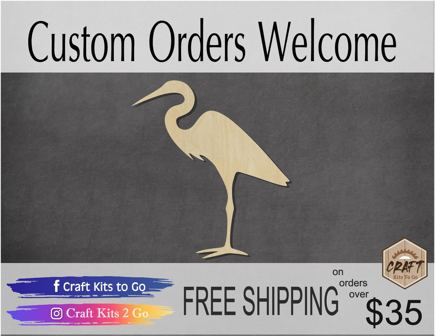 Egret Cutout Animal cutouts Farm zoo animals Pond Lakes DIY Paint kit #1430 - Multiple Sizes Available - Unfinished Cutout Shapes