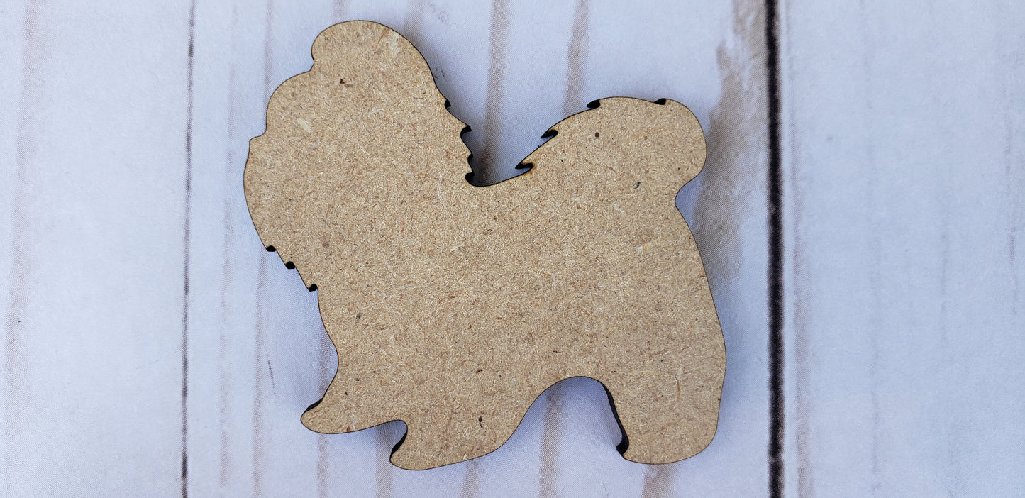 Shih Ttzu wood shape wood cutouts dog cutouts animal shapes DIY Paint kit #1991 - Multiple Sizes Available - Unfinished Wood Cutout Shapes