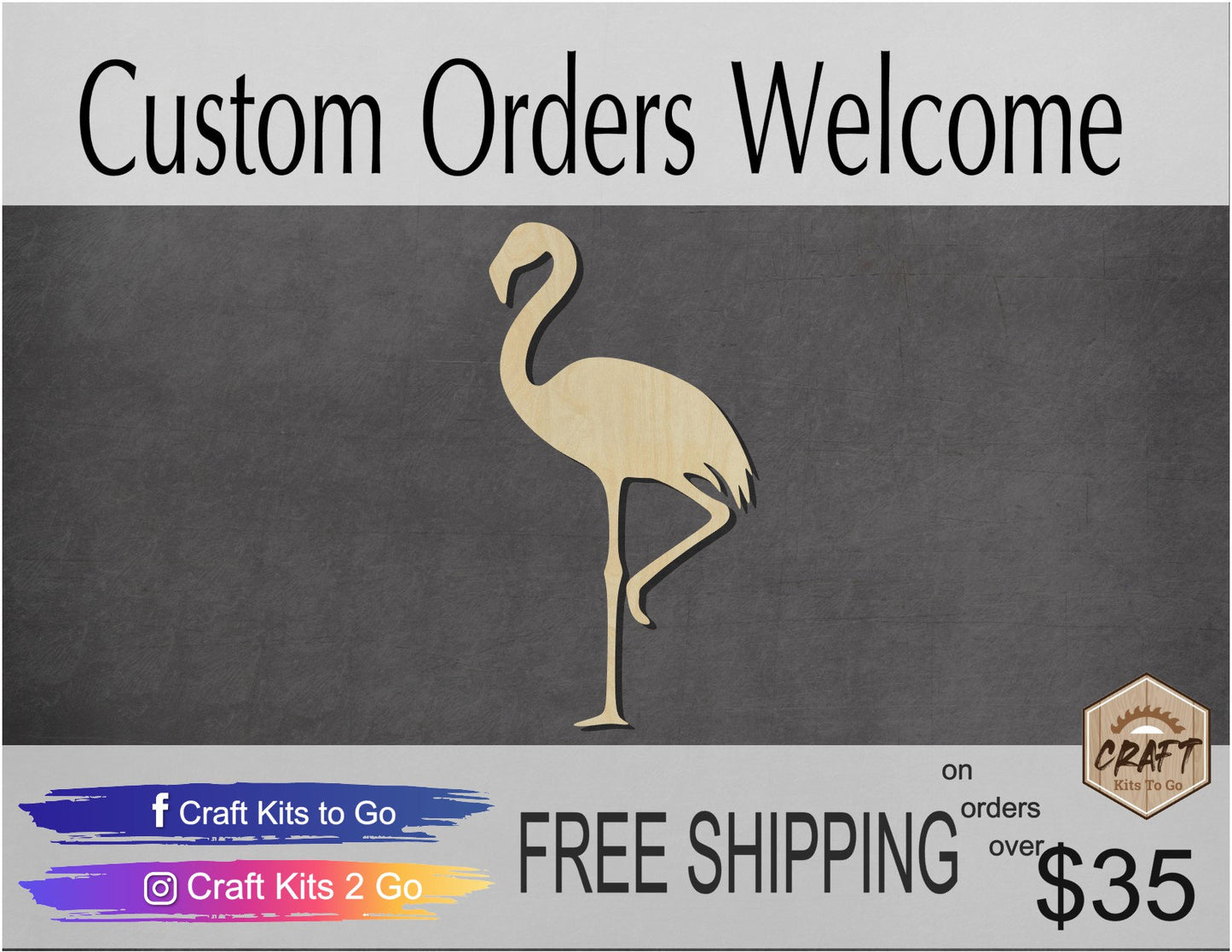 Flamingo cutout wood cutouts Zoo animals animal cutouts DIY Paint kit #1477 - Multiple Sizes Available - Unfinished Wood Cutout Shapes