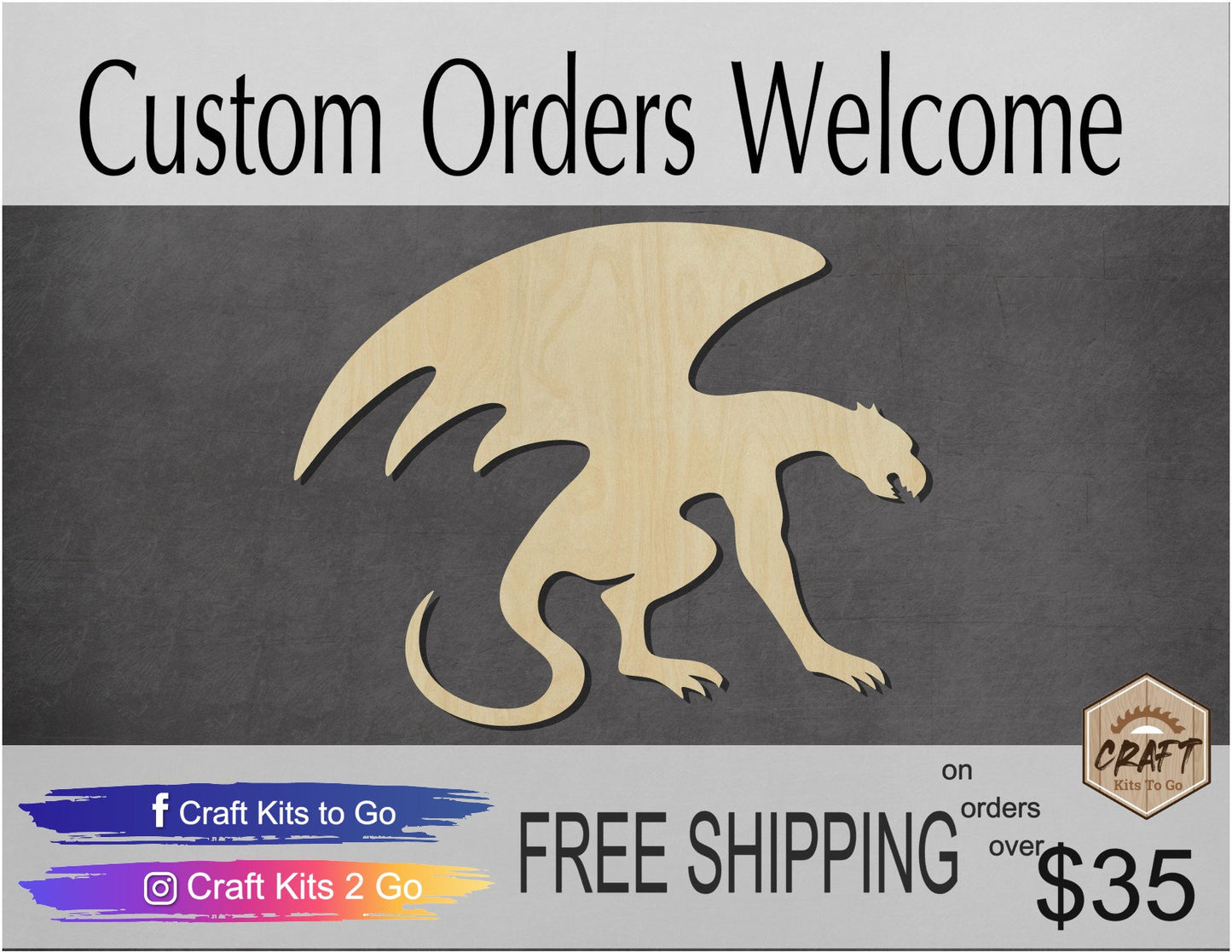 Gargoyle wood cutouts Yard decor Halloween DIY paint kit #1517 - Multiple Sizes Available - Unfinished Wood Cutout Shapes