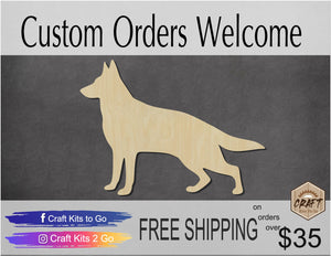 German Sheppard dog wood cutouts pets guard dog DIY Paint kit #1526 - Multiple Sizes Available - Unfinished Wood Cutout Shapes