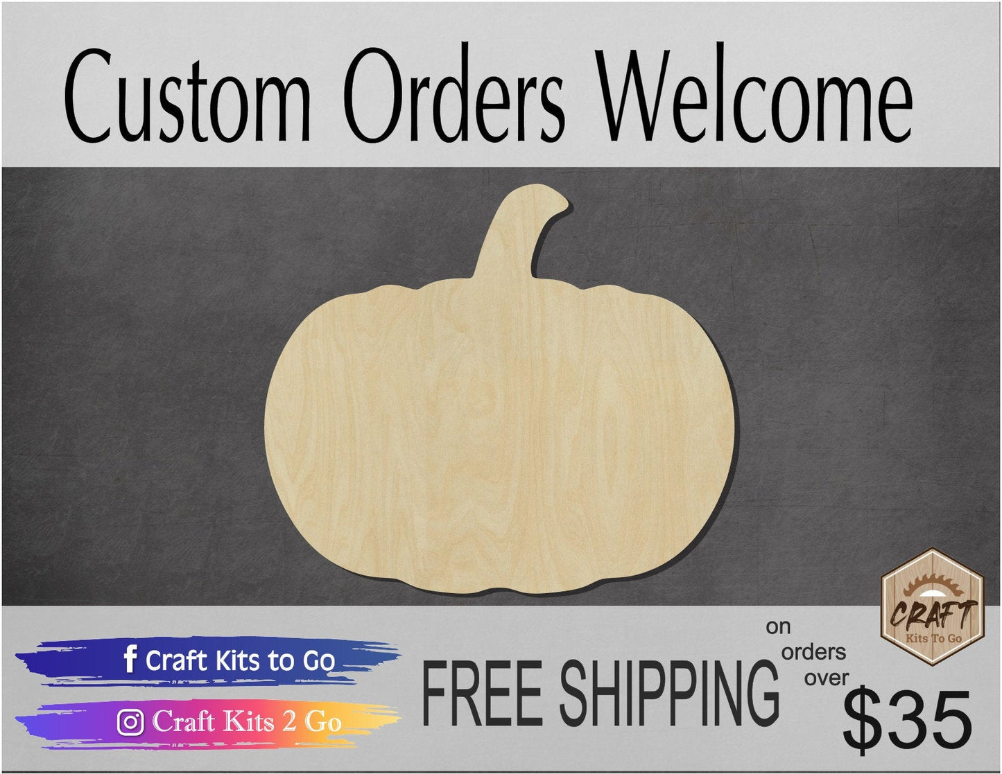 Pumpkin wood cutout Halloween decor Halloween Craft DIY paint kit #1895 - Multiple Sizes Available - Unfinished Wood Cutouts Shapes
