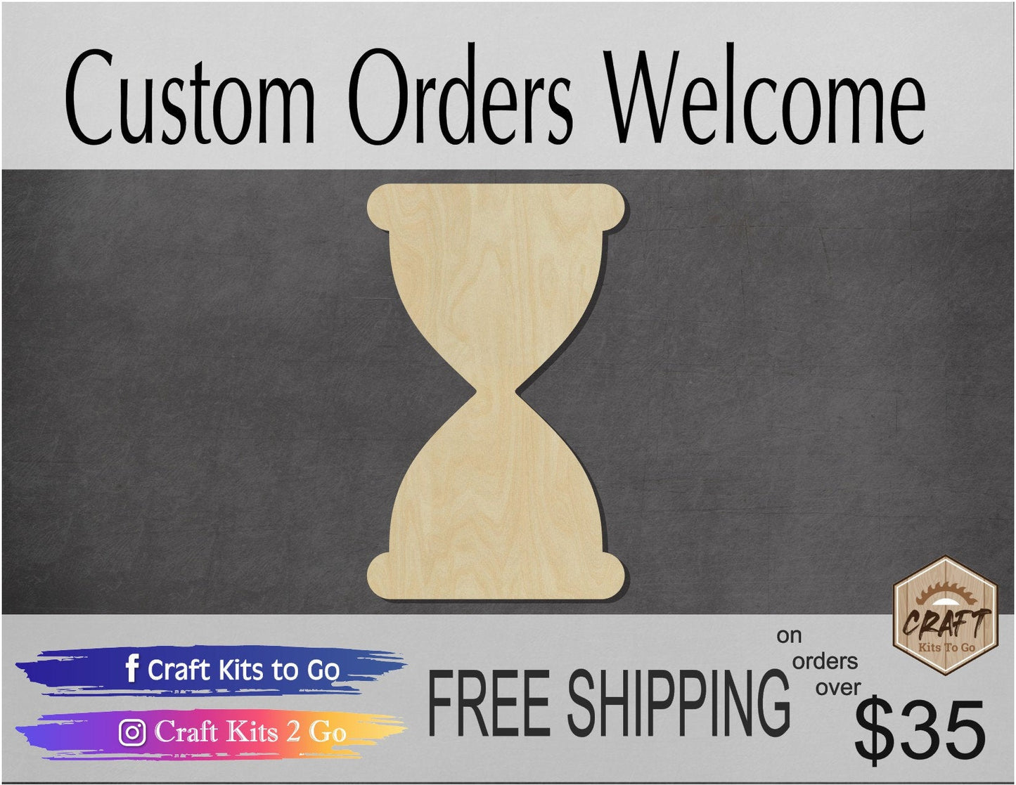 Hourglass wood cutout wood shapes DIY Paint #1612 - Multiple Sizes Available - Unfinished Wood Cutouts Shapes