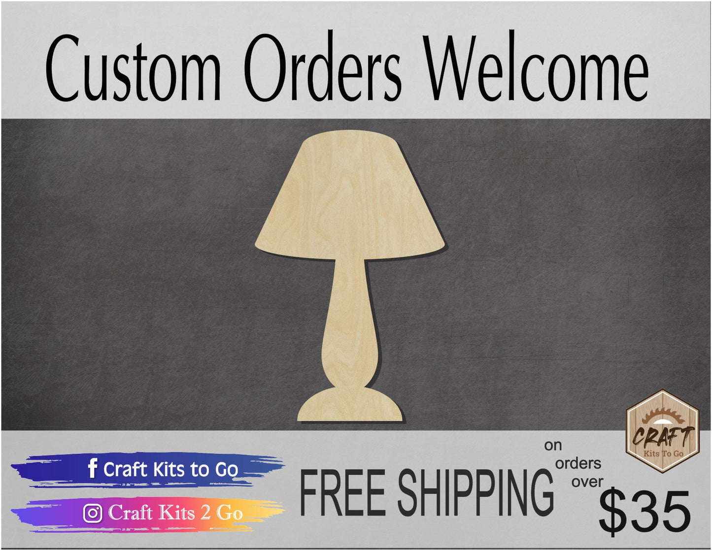 Lamp wood cutouts wood shapes Household Decor DIY paint kit #1665 - Multiple Sizes Available - Unfinished Wood Cutout Shapes