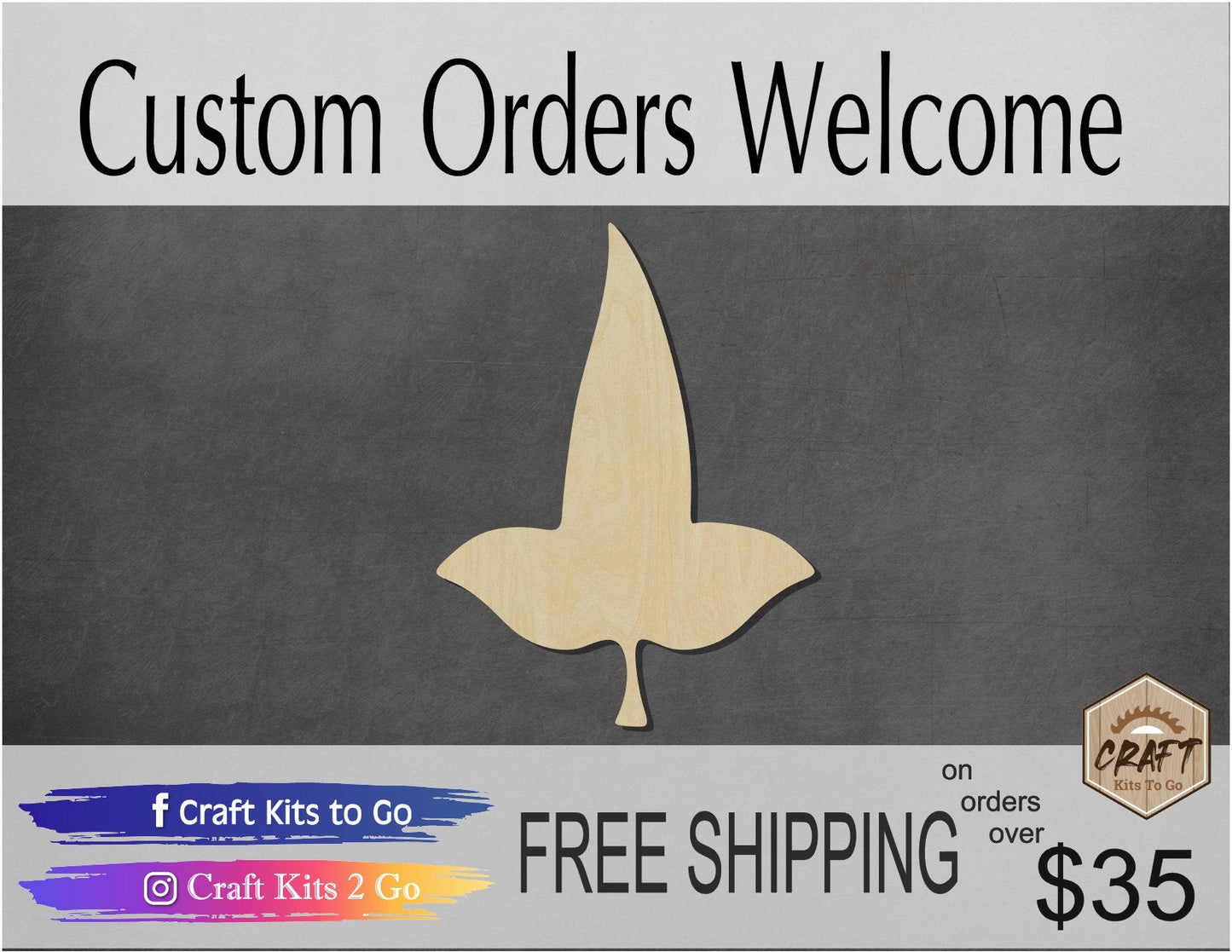 Mallorn Leaf wood shape wood cutouts Plants Flowers DIY Paint kit #1717 - Multiple Sizes Available - Unfinished Wood Cutout Shapes