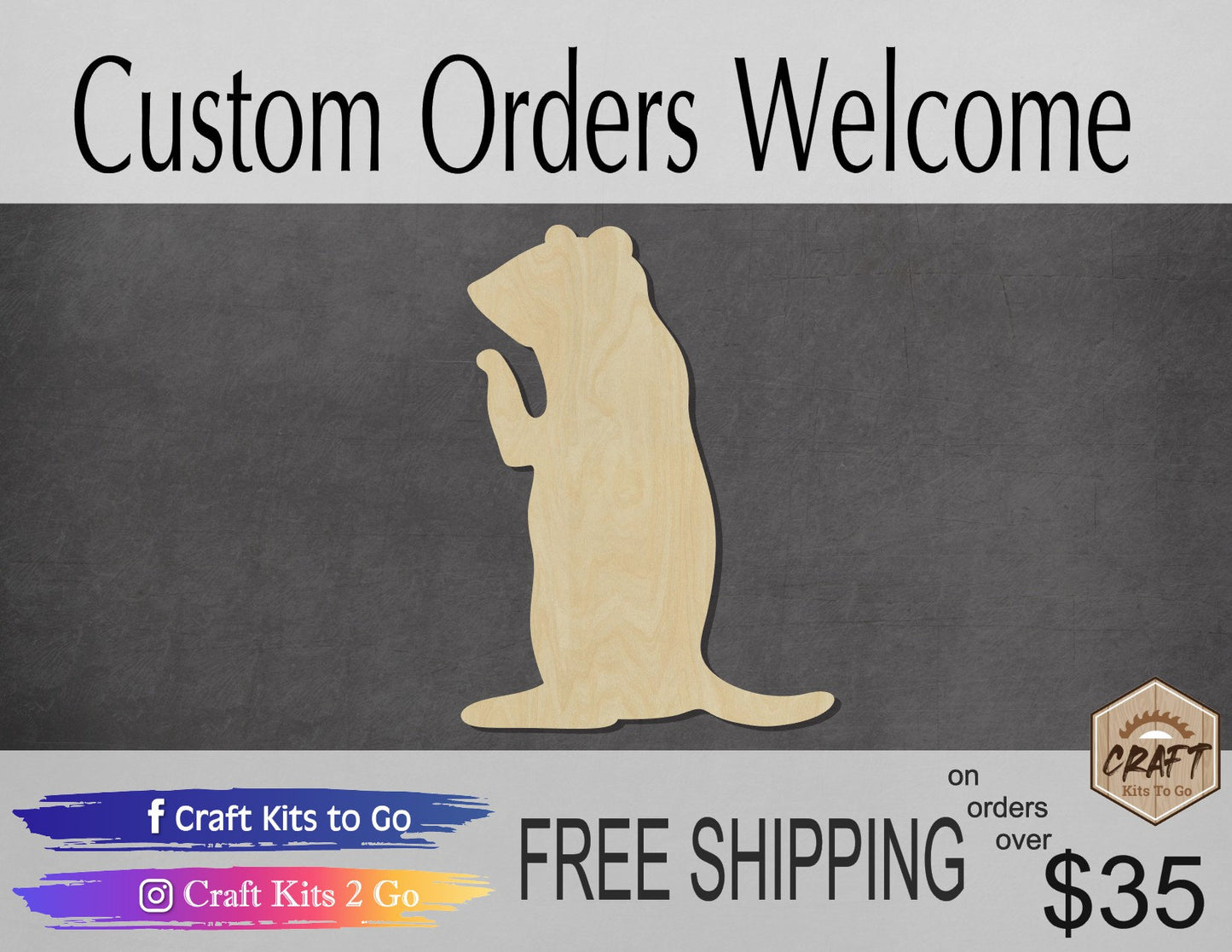 Prairie Dog wood shape wood cutouts animal shapes animal cutouts DIY #1885 - Multiple Sizes Available - Unfinished Wood Cutout Shapes